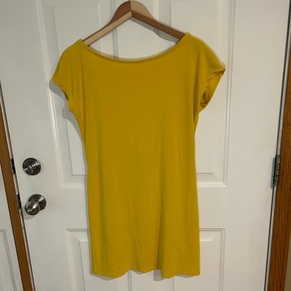 FREE PEOPLE Beach Rosalia Low Open Back Mini Dress Mustard Yellow Large - Picture 4 of 10